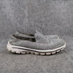 Skechers Shoes Womens 7 Slip On Trainer Go Walk 2 Loafer Casual Comfort Grey